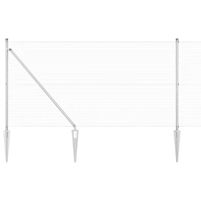vidaXL Set ograjnih stebrov 10 x 1 m Set 2 Pocinkano jeklo 10 x 1 metrov