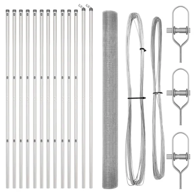 vidaXL Varjena Žična Ograja s 13 Stebri 1.5x50 m Galvanizirano Jeklo