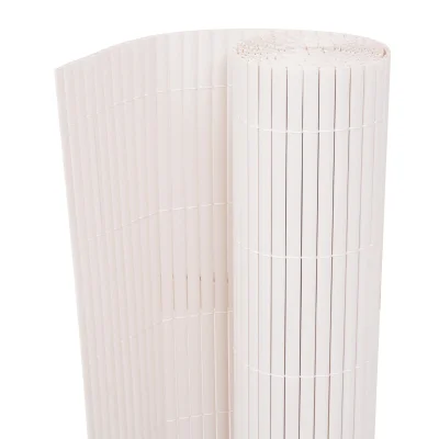 vidaXL Vrtna ograja dvostranska PVC 150x300 cm Bela