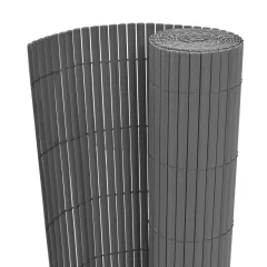 vidaXL Vrtna ograja dvostranska PVC 150x300 cm Siva