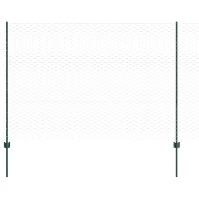 vidaXL Količki Ograje 5 kos U-kanal Zelena 150 cm Jeklo