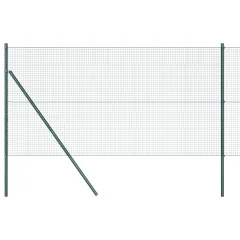 vidaXL varjena žičnata ograja s 13 stebri zelena 1.2x25 m jeklo