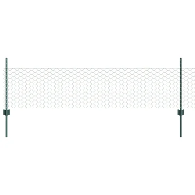 vidaXL Ograje 11 kos U-kanal zelena 80 cm jeklo