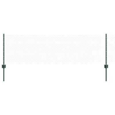 vidaXL Ograjne cevi 11 kos U-kanal Zelena 60 cm Jeklo
