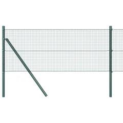 vidaXL varjena žičnata ograja s 13 stebrički Zeleno 0.5x50 m Jeklo