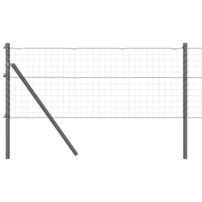 vidaXL Stebri za ograjo 52 kosov Sivi Ø32 mm 120 cm Galvanizirano jeklo