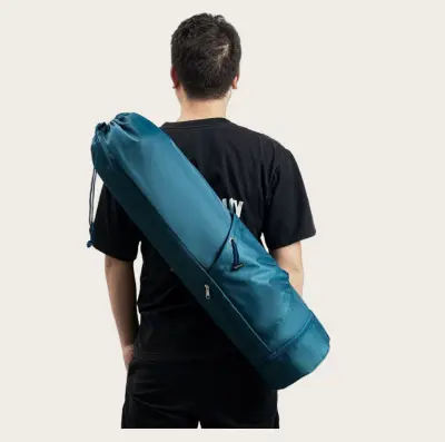 Večnamenska torba za podlogo za jogo z žepom za steklenico - modra