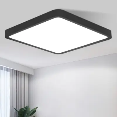 NETTLIFE ravna LED stropna svetilka 23CM 6500K 18W kvadratna spalnica črna LED integrirana trajno
