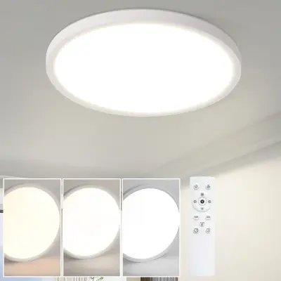 NETTLIFE ravna LED stropna svetilka za spalnico črne barve 18 cm 15 W zatemnljiva kopalniška svetilka