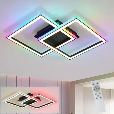 NETTLIFE LED stropna svetilka za dnevno sobo, zatemnljiva, moderna, RGB, z daljinskim upravljalnikom, 3000–6000 K, moderna RGB 13