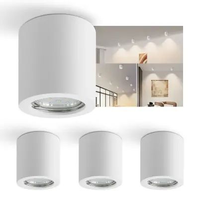 NETTLIFE Bela Nadometna Okrogla Reflektorska Svetilka Gu10 Moderna Mavčna Stropna Svetilka Majhna 40 W