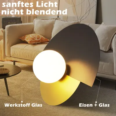 NETTLIFE črno-zlata stenska svetilka za hodnik, vintage steklo in kovina, moderna oblika, E14