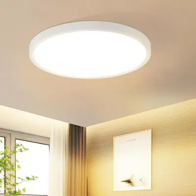 NETTLIFE LED stropna svetilka, ravna črna, 18 cm, 15 W, okrogla, kopalniška, majhna, toplo bela, 3000 K
