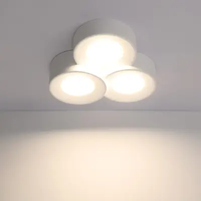 NETTLIFE Stropna svetilka, nadometna, bela, za hodnik, moderna stropna svetilka, 3 plameni, Gx53, max. 10 W