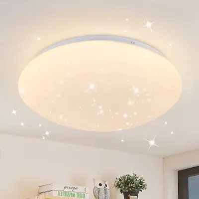 NETTLIFE LED stropna svetilka 30 cm, okrogla, topla zvezdnata kopalniška svetilka 18 W IP44 za otroško sobo, kuhinjo, hodnik, kopalnico, dnevno sobo