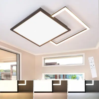 NETTLIFE LED stropna svetilka 46W dnevna soba črna moderna zatemnljiva kuhinjska svetilka z zvezdnatim nebom za spalnico, delovno sobo, hotel, pisarno