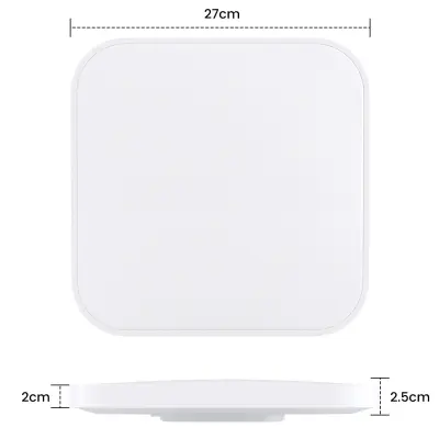 NETTLIFE LED stropna svetilka za spalnico, ravna, 27 cm, kuhinjska svetilka, toplo bela, IP44, kopalnica, hodnik, kvadratna, 19 W