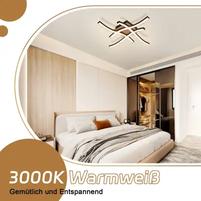 NETTLIFE LED stropna svetilka 24W lesena 3000K toplo bela moderna oblika črna kovina