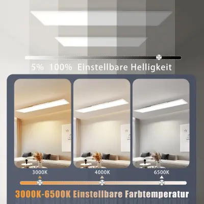 NETTLIFE LED panel 120x30 zatemnljiv z daljinskim upravljalnikom 40W črne barve