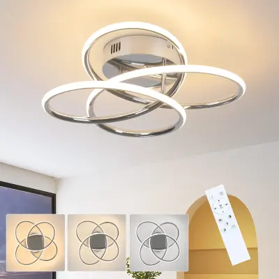 NETTLIFE LED stropna svetilka za hodnik, zatemnljiva, z daljinskim upravljalnikom, moderna oblika metulja, 36 cm, 44 W