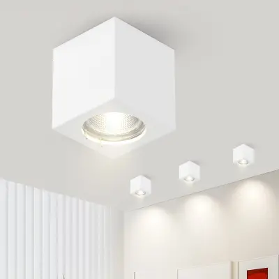 NETTLIFE Bela nadgradna svetilka GU10 Kvadratna nadgradna svetilka 40W Mavčna majhna moderna stropna svetilka