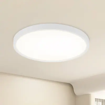 NETTLIFE Ploska LED stropna svetilka 18 cm - 15 W, bela, 4000 K - moderna razsvetljava za kuhinjo, hodnik, spalnico