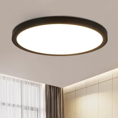 NETTLIFE LED stropna svetilka Ø 30 cm - 24 W, črna, 3000 K - moderna razsvetljava za kuhinjo, kopalnico, hodnik, spalnico