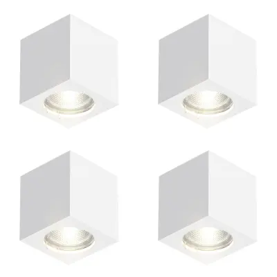 NETTLIFE Bela nadgradna svetilka GU10 Kvadratna nadgradna svetilka 40W Mavčna majhna moderna stropna svetilka