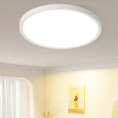 NETTLIFE ravna LED stropna svetilka za spalnico črna 18 cm 15 W nezatemnljiva toplo bela 3000K