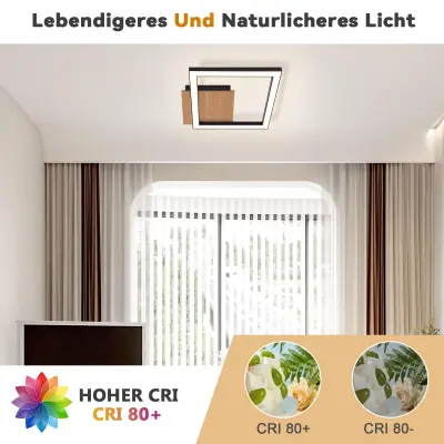 NETTLIFE LED stropna svetilka 3000K toplo bela moderna 12W majhna lesena