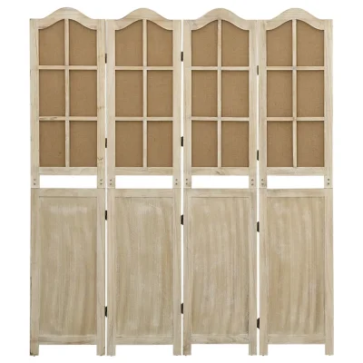 Paravan - Sobne pregrade 4-delni rjav 140x165 cm blago