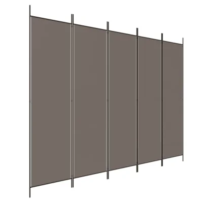 Paravan - Sobne pregrade 5-delni antracit 250x220 cm blago
