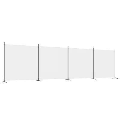 Paravan - Sobne pregrade 4-delni bel 698x180 cm blago
