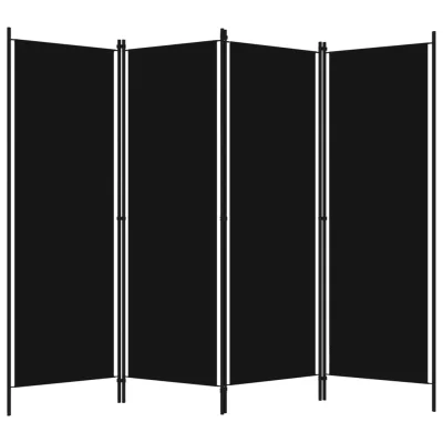Paravan - Sobne pregrade 4-delni črn 200x180 cm