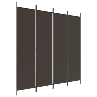 Paravan - Sobne pregrade 4-delni rjav 200x200 cm blago