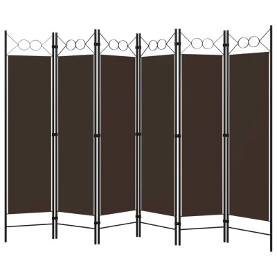 Paravan - Sobne pregrade 6-delni rjav 240x180 cm