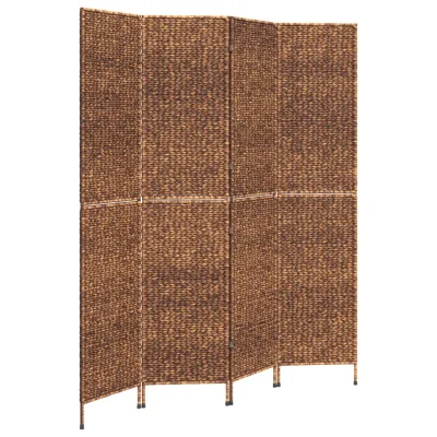 Paravan - Sobne pregrade s 4 paneli rjav 163x180 cm vodna hijacinta