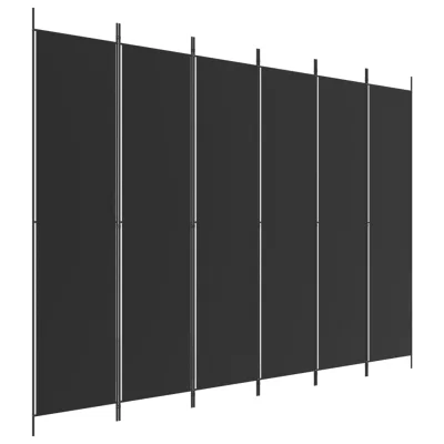 Paravan - Sobne pregrade 6-delni črn 300x220 cm blago