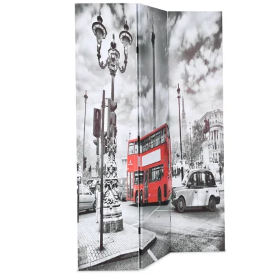 Zložljiv Paravan - Sobne pregrade 120x170 cm londonski avtobus črn in bel