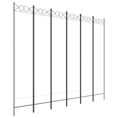 Paravan - Sobne pregrade 6-delni bel 240x200 cm blago