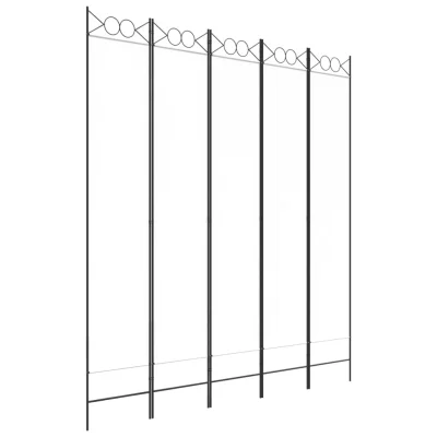 Paravan - Sobne pregrade 5-delni 200x220 cm črno blago