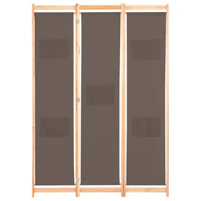 Paravan - Sobne pregrade 3-delni 120x170x4 cm rjavo blago