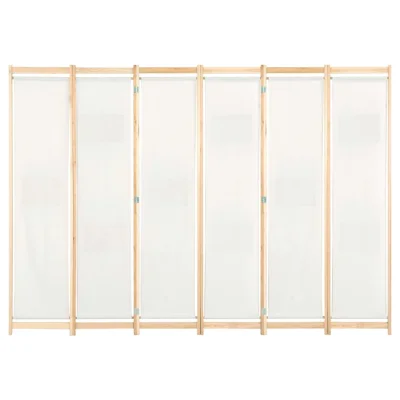 Paravan - Sobne pregrade 6-delni 240x170x4 cm blago kremne barve