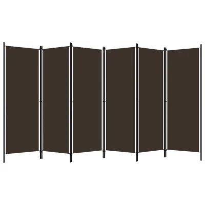 Paravan - Sobne pregrade 6-delni rjav 300x180 cm