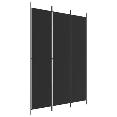 Paravan - Sobne pregrade 3-delni 150x220 cm črna blago
