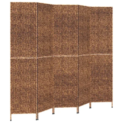 Paravan - Sobne pregrade s 5 paneli rjav 205x180 cm vodna hijacinta