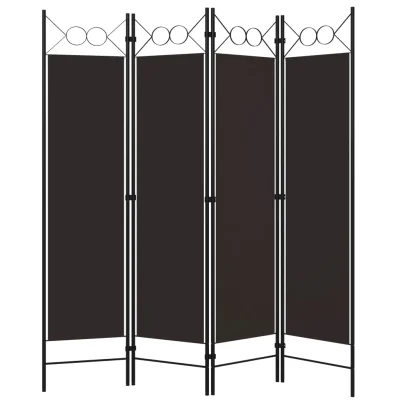Paravan - Sobne pregrade 4-delni rjav 160x180 cm