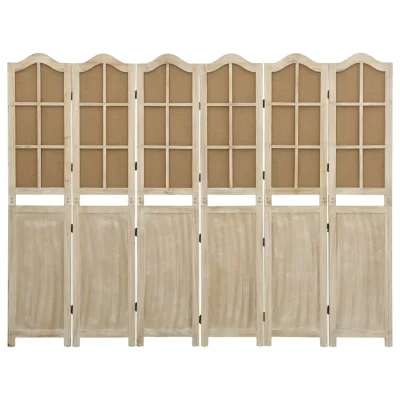 Paravan - Sobne pregrade 6-delni rjav 214x165 cm blago