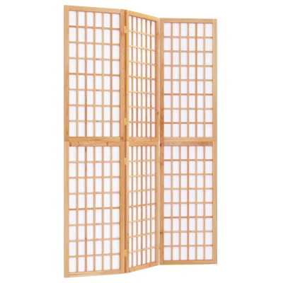 Zložljiv 3-delni Paravan - Sobne pregrade japonski stil 120x170 cm bele barve