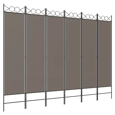 Paravan - Sobne pregrade 6-delni antracit 240x200 cm blago